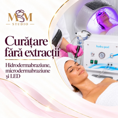 Curățare facială cu hidrodermabraziune și LED la MBM Studio Ploiești