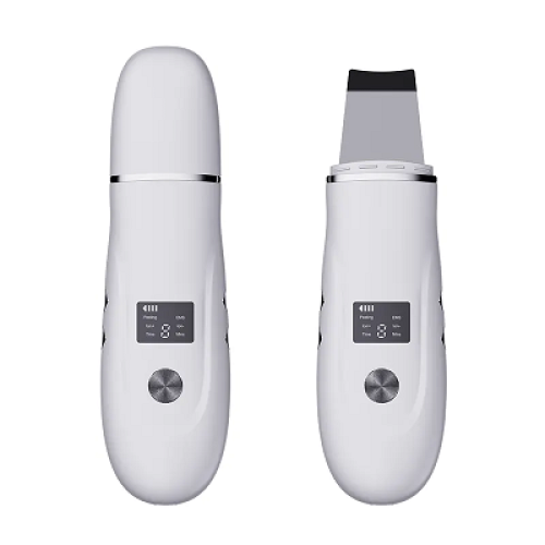 Aparat curatare faciala cu ultrasunete, indepartare puncte negre, hidratare, skin scrubber, peeling, curatare ten, alb
