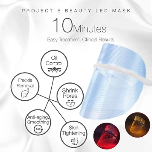 Masca faciala LED de infrumusetare cu 7 lumini fotonice, terapie cu lumina pentru ten