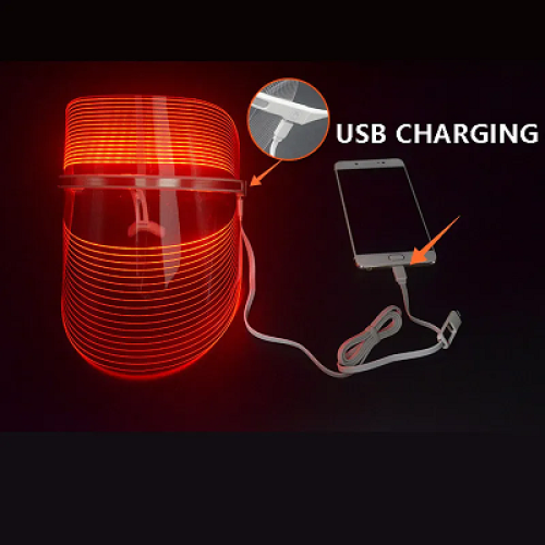 Masca faciala LED de infrumusetare cu 7 lumini fotonice, terapie cu lumina pentru ten