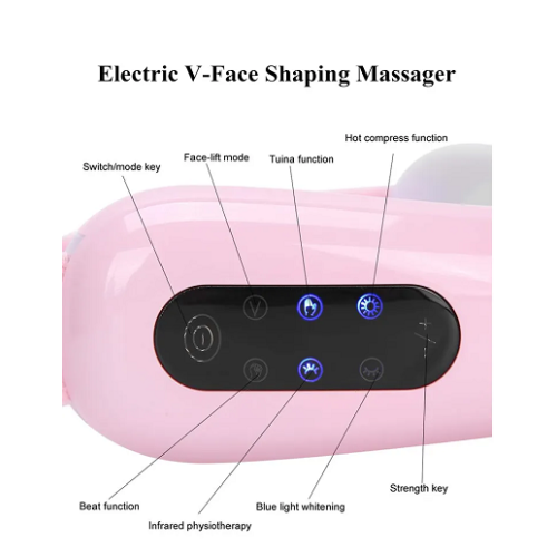 Aparat multifunctional, V model, subtierea fetei, lifting, vibromasaj, incalzire, stimuleaza circulatia sangelui, anti-imbatranire, EMS, unde infrarosu, 10 trepte intensitate, acumulator