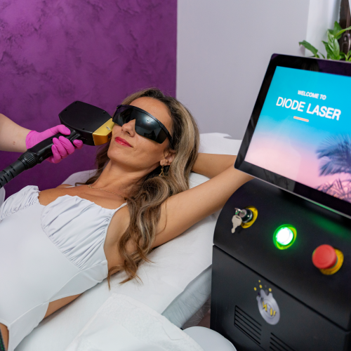 Epilare definitivă laser femei - facial (mustață, obraji, perciuni, bărbie)