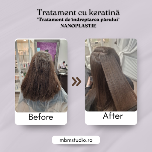 Tratament de îndreptare a părului cu keratină - nanoplastie