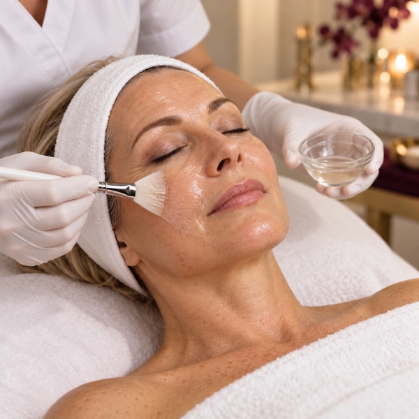 Aplicare peeling chimic profesional pentru ten matur la MBM STUDIO Ploiești