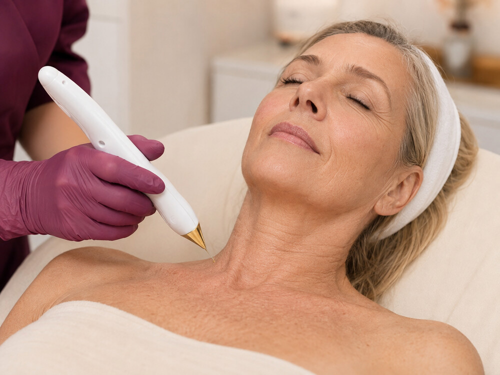 Plasma Pen cu Warm Plasma pentru fermitatea gâtului și decolteului la MBM STUDIO Ploiești