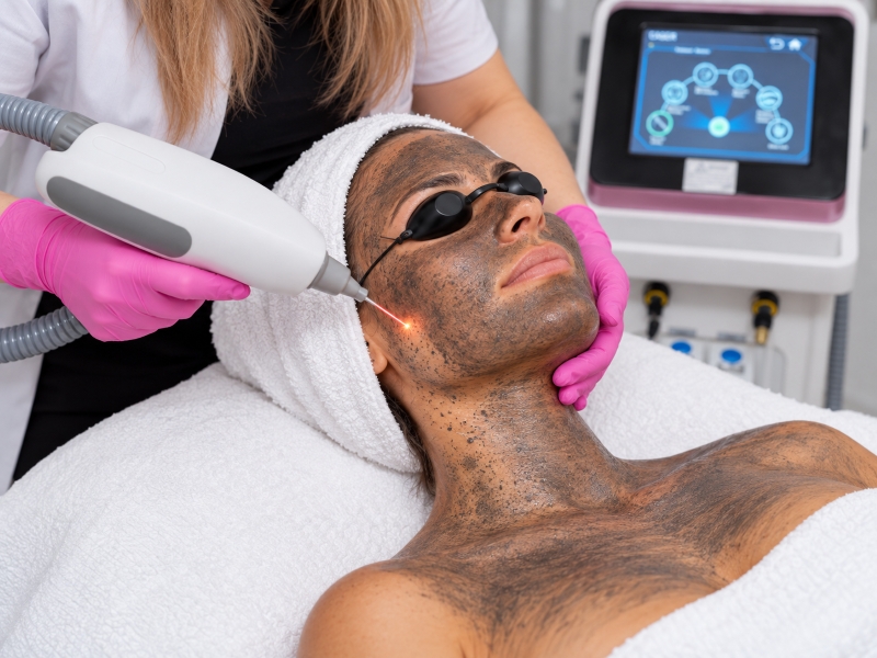 Laser Carbon Peel gât și decolteu Ploiești MBM Studio