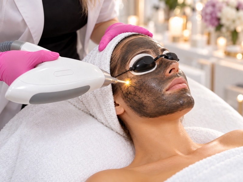 Carbon Peel laser pentru pete pigmentare și luminozitate Ploiești MBM STUDIO