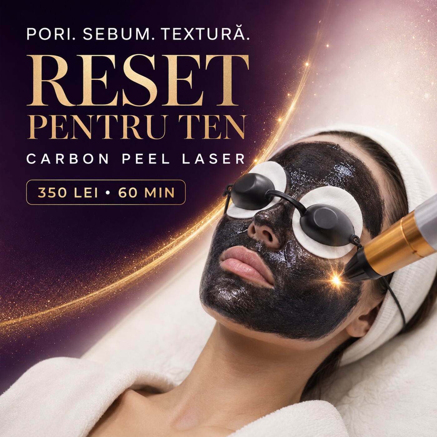 Carbon Peel Laser Ploiești pentru pori dilatați sebum puncte negre și textură neuniformă