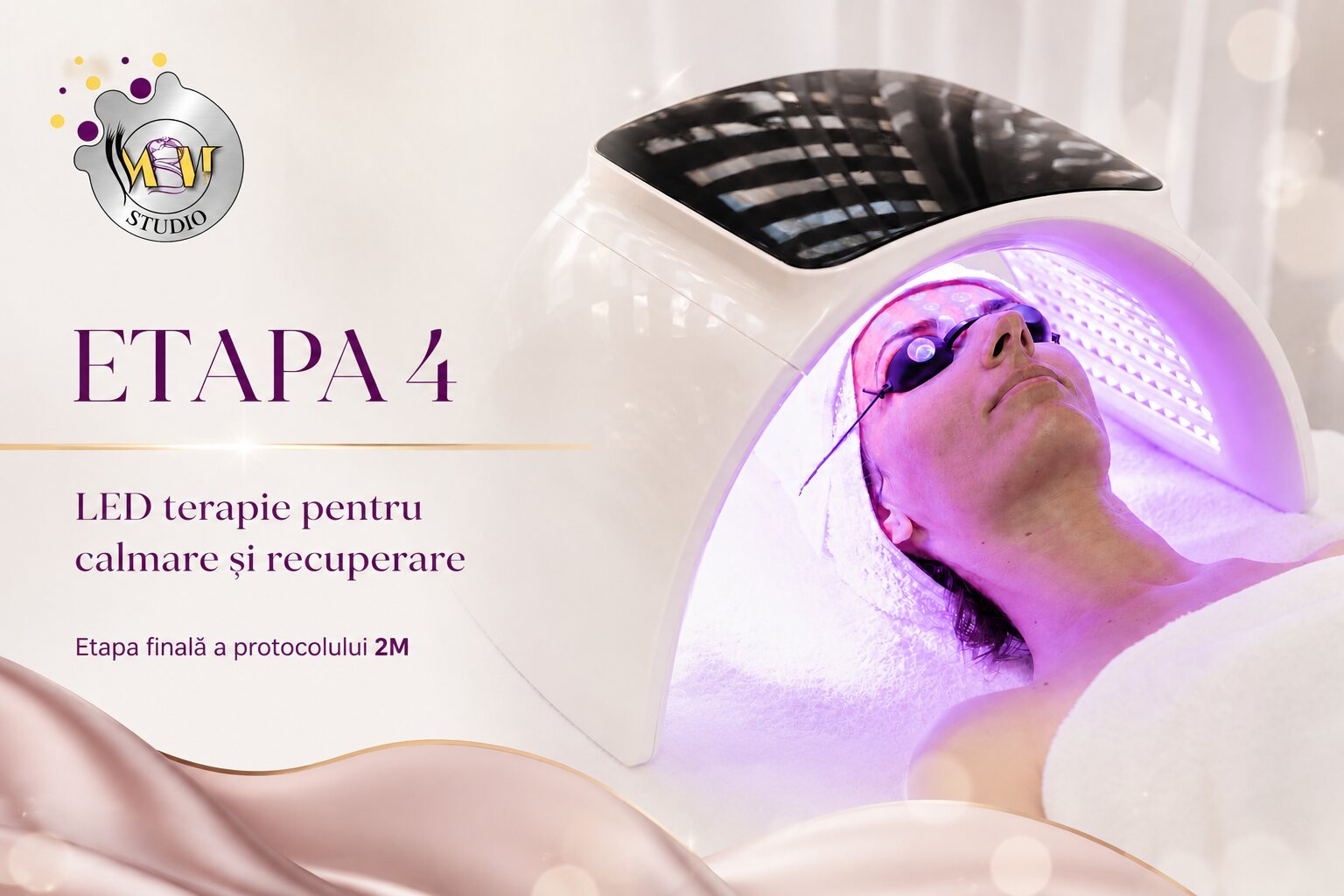 LED terapie pentru calmare după microneedling în Tratamentul 2M la MBM STUDIO Ploiești