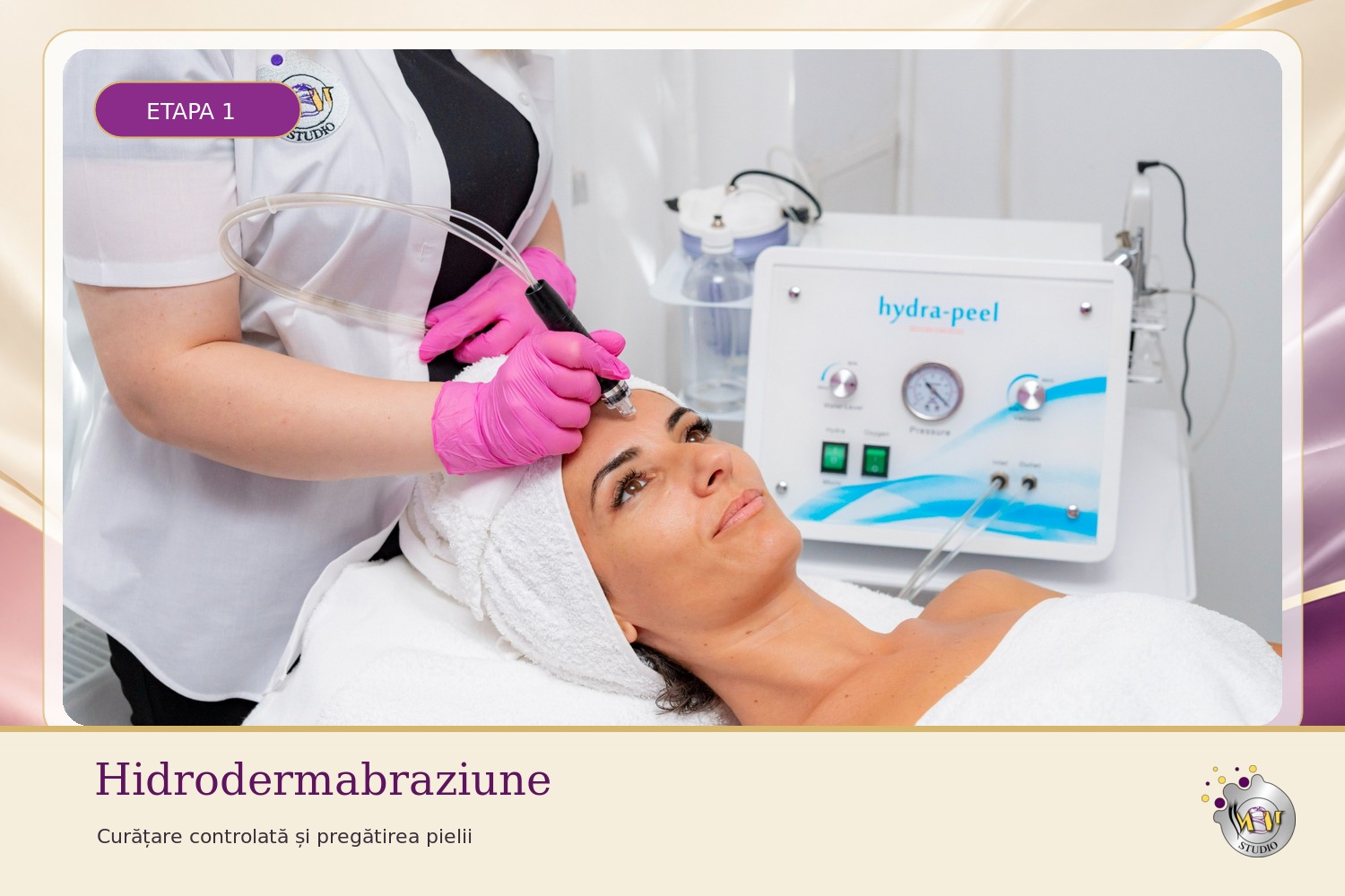 Hidrodermabraziune pentru curățarea tenului în protocolul Total Beauty 4 în 1 la MBM STUDIO Ploiești
