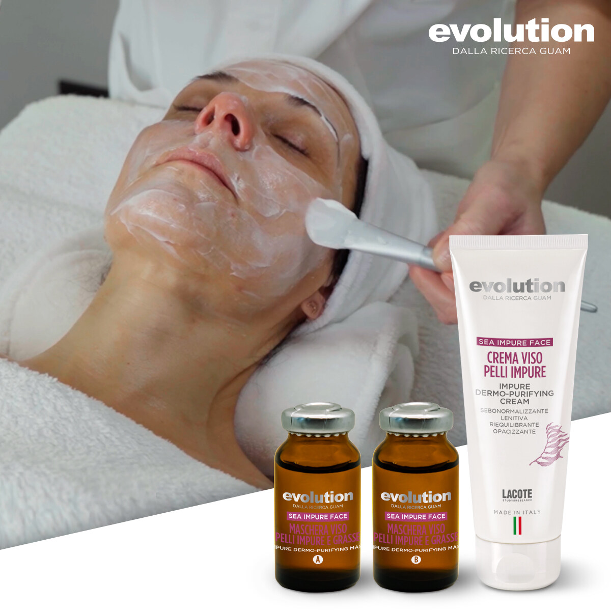 Tratament facial Sea Impure Face Evolution by Guam pentru ten gras și impur la MBM Studio Ploiești